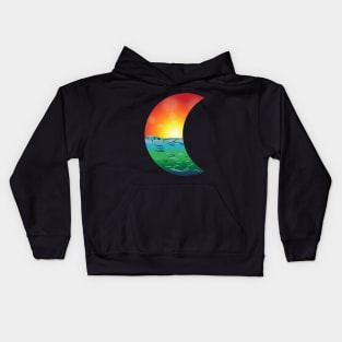 Half Moon Sunset Kids Hoodie